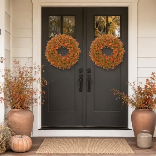 26 inch fall wreaths for front door, large showing dimensions