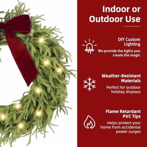 hiptree 30 inch lighted real touch norfolk christmas, side view