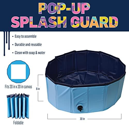 folkart drizzle pop-up splash guard, durable tool for showing dimensions