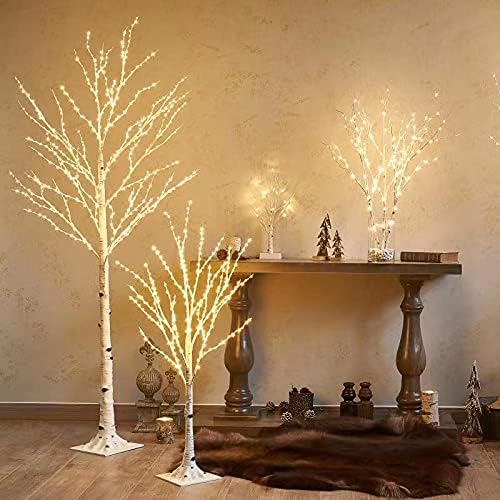 birchlitland lighted birch tree 6ft 330l warm white showing dimensions