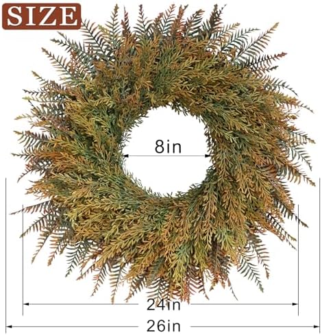 26" large artificial fern leaves fall wreath for, package contents