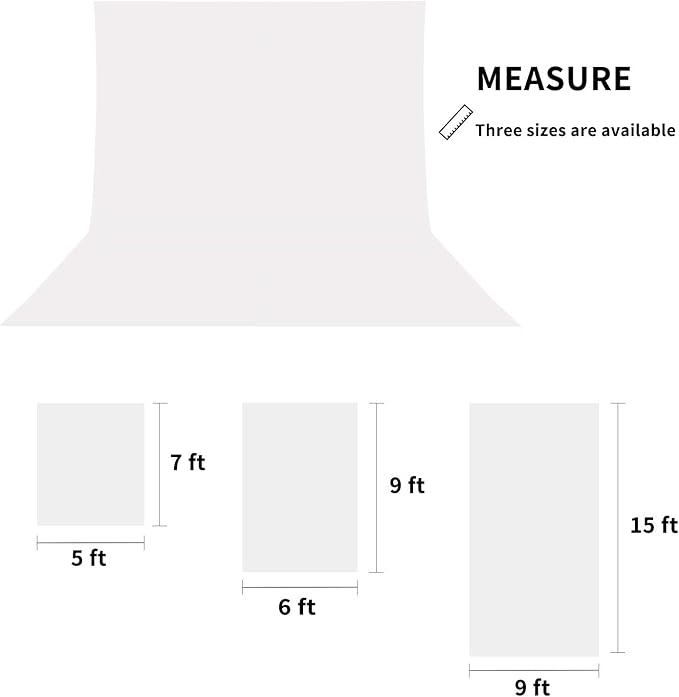 ISSUNTEX 6X9 ft Background Muslin Backdrop, Photo Studio, Collapsible High Density Screen for Video Photography and Television-Black/White