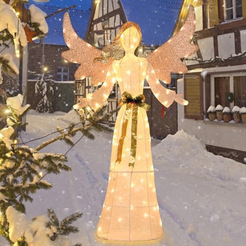 bshine lighted christmas classic angel decor, led holiday, package contents