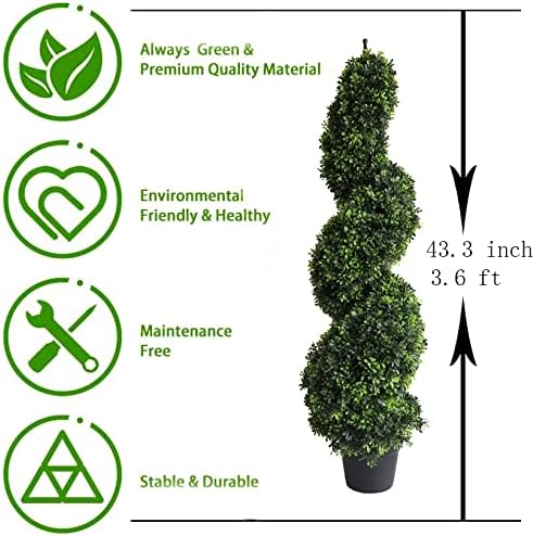 artificial topiary trees 43.3 inch/3.6 ft boxwood spiral shown in use
