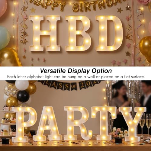 DyingSwan Small Led Marquee Letters, Light Up Letters, 8.58 Inch Led Letter Lights, Battery Powered Lighted Sign for Table, Party, Birthday, Christmas Decor (Letter E)