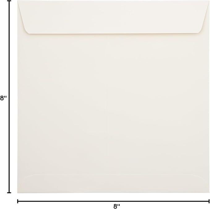 LUXPaper Square Invitation Envelopes | Peel & Press | 8" x 8" | Natural | 70lb. Text | 50 Qty