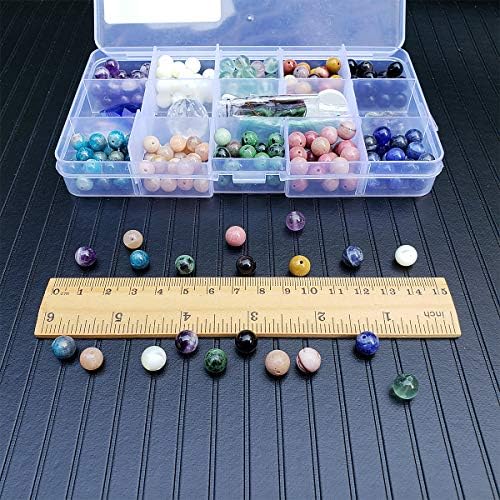 8mm stone beads kit for jewelry making 230pcs, close-up detail