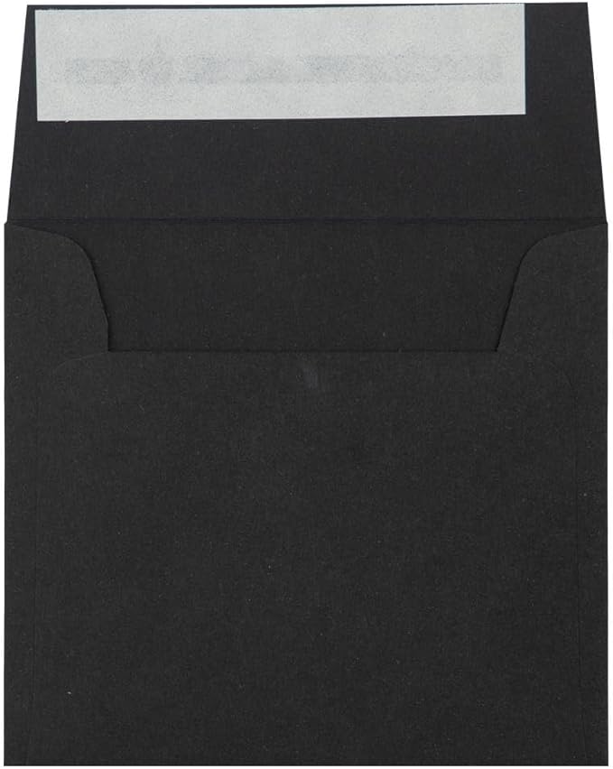 LUXPaper Square Invitation Envelopes | Peel & Press | 3 1/4" x 3 1/4" | Midnight Black | 80lb. Text | 50 Qty