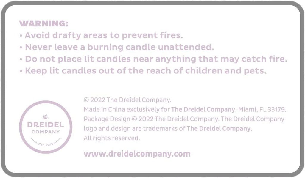 The Dreidel Company Multicolor Pastel Hanukkah Candles Deluxe Tapered Hanukkah Menorah, 1-Hour Burn Time, 45 Candles for All 8 Nights of Chanukah