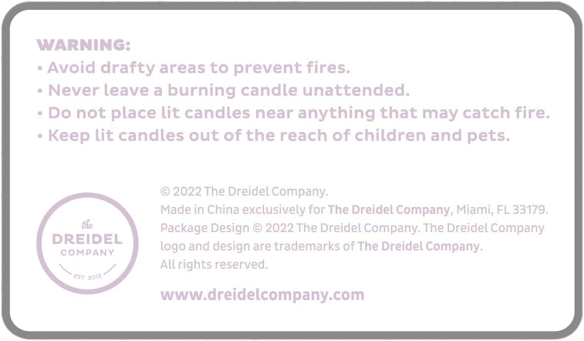 The Dreidel Company Multicolor Pastel Hanukkah Candles Deluxe Tapered Hanukkah Menorah, 1-Hour Burn Time, 45 Candles for All 8 Nights of Chanukah