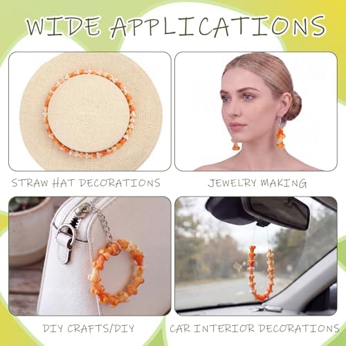 jutom 100 pcs puakenikeni flower beads hawaiian for, close-up detail