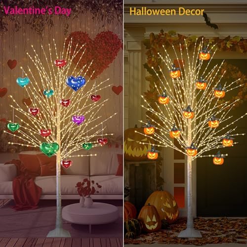 6ft lighted birch tree with 880 led warm, package contents