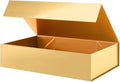 PACKHOME Extra Large Gift Box 17.5x11.3x4.3 Inches, Sturdy Shirt Box with Magnetic Lid for Clothes and Large Gifts (Glossy Gold)