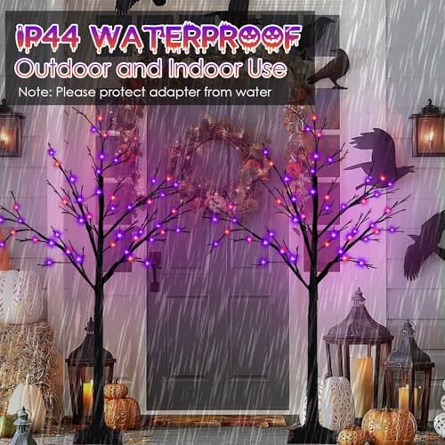 4ft lighted black halloween tree with 96 led, package contents