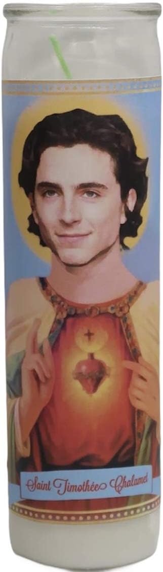 Timothée Chalamet Devotional Prayer Saint Candle