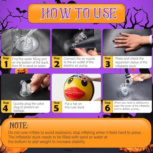 4.6 feet halloween giant inflatable duck outdoor decorations,huge, side view