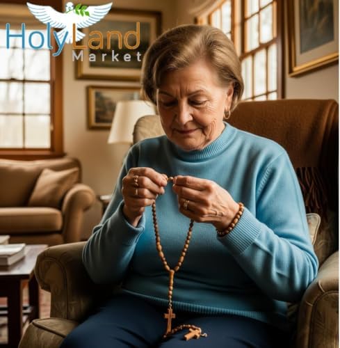 holy land market olive wood beads 8mm 1000 shown in use