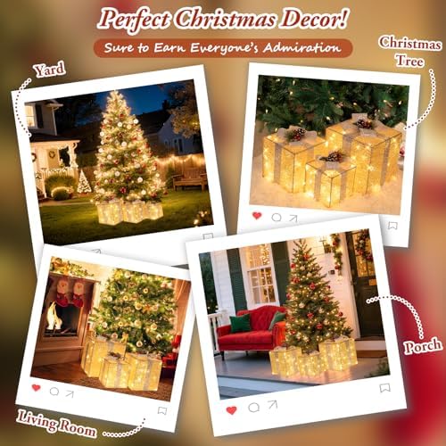 brightever 10" 8" 6" set of 3 christmas on a desk or shelf
