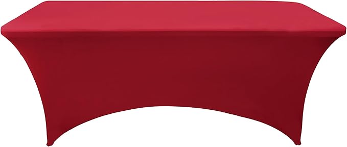 2-Pack 8ft Spandex Table Covers for Rectangle Folding Tables - Washable Elastic Tablecloth - Ultimate Fitted Table Protector for Birthday Parties, Trade Shows, Banquet