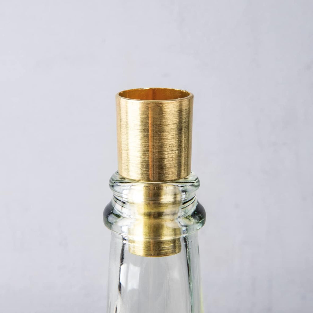 Rayher 46694616 Metal Bottle Candle Holder for Taper Candles 2.2/1.8 x 5 cm Gold Set of 2