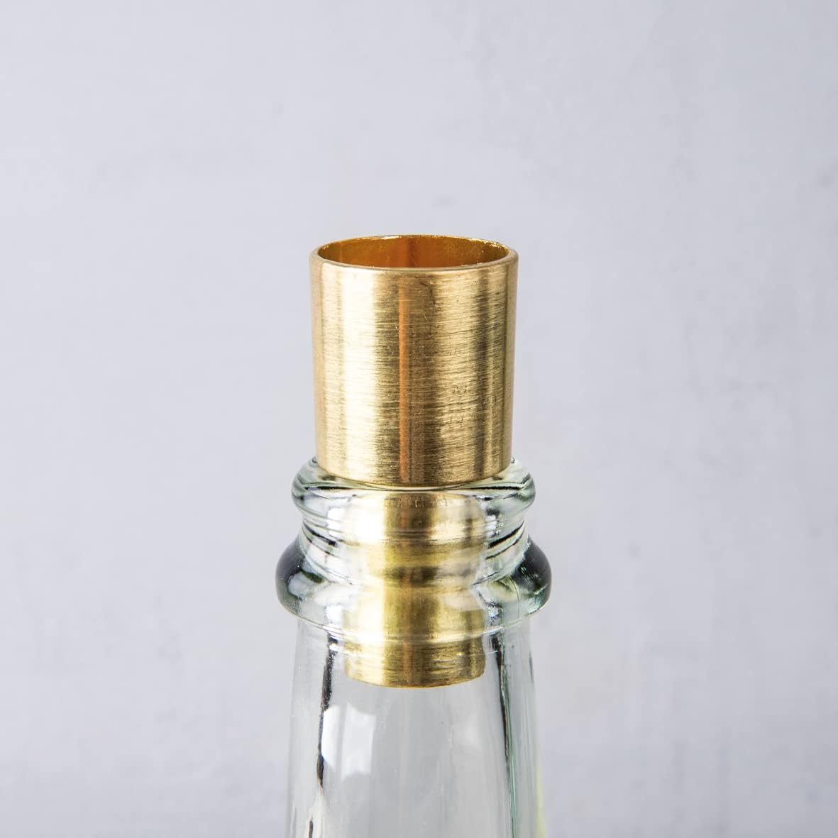 Rayher 46694616 Metal Bottle Candle Holder for Taper Candles 2.2/1.8 x 5 cm Gold Set of 2