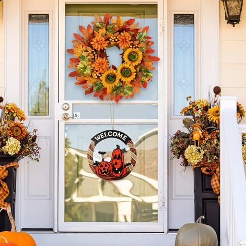 waipfaru fall wreaths for front door,22 inch autumn, package contents
