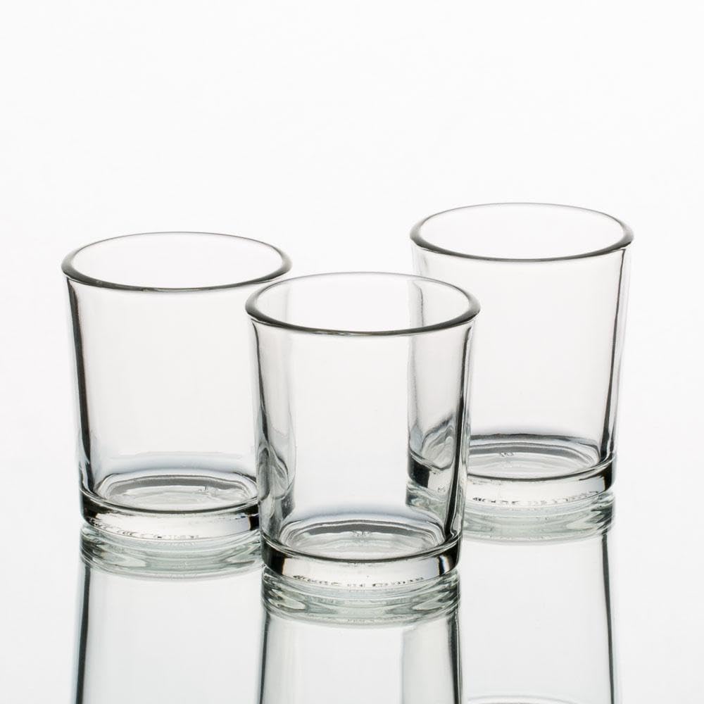 Set of 72 Richland® Votive Candles White Unscented and 72 Eastland® Votive Holders Clear