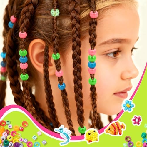 simetufy 10000pcs pony beads bulk, 56 colors 6x9mm on a desk or shelf