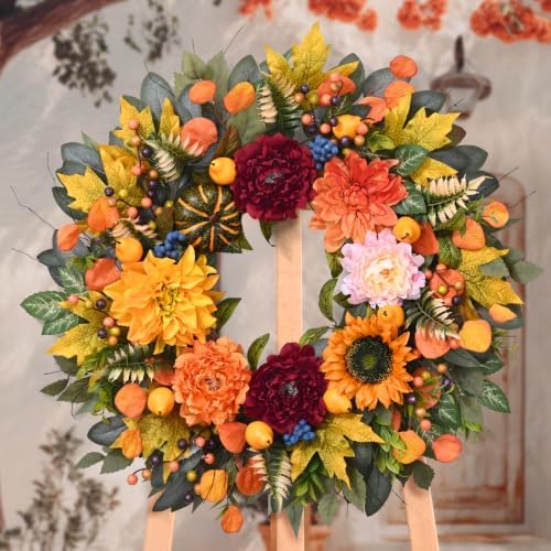 waipfaru 26 inch harvest fall wreaths for front, package contents