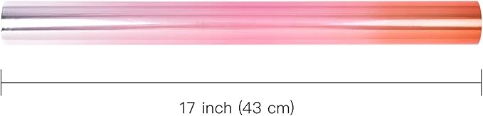 WRAPAHOLIC Ombre Foil Wrapping Paper - Mini Roll - 17 Inch X 33 Feet - Metallic Pink Gradient Color for Wedding, Birthday, Shower, Congrats, and Holiday