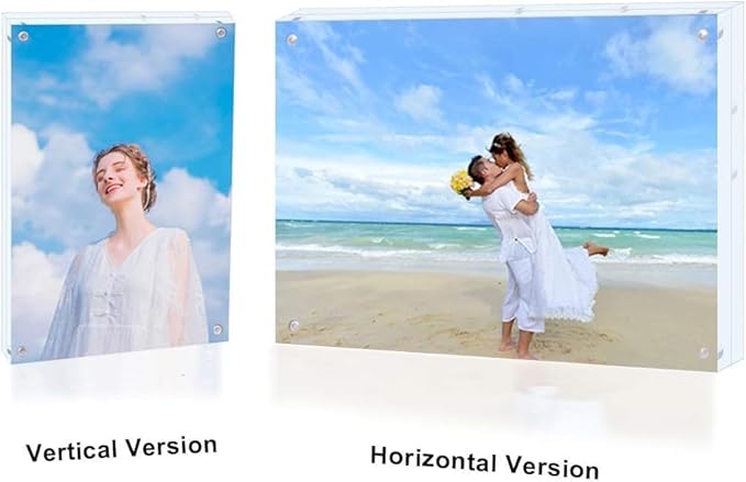 5 Pack Acrylic Picture Frame 5x7 Clear Double Sided Magnetic Picture Frameless Desktop Display Photo Frame with Stand Best Gift for Family, Baby, Friend