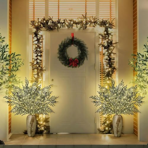 35" lighted norfolk pine branches for vase, long on a desk or shelf