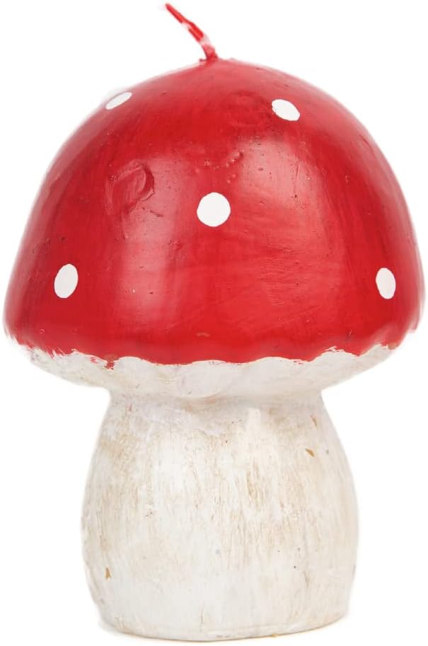 Talking Tables Large Mushroom Shaped Candle for Christmas Table - 9.5cm | Red Toadstool Forest Party Decorations, Autumn Home Décor, Alice in Wonderland Tea, Garden Fairy Theme, Forest-CNDL-MUSH-L