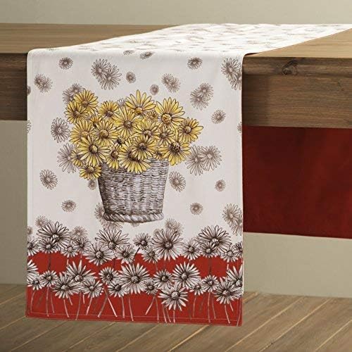 Maison d' Hermine Table Runner 100% Cotton Double Layer Table Runners 108 inches Long for Thanksgiving Christmas Decorations Home Kitchen Dining Party Wedding (Bagatelle, 14.5" x 108")