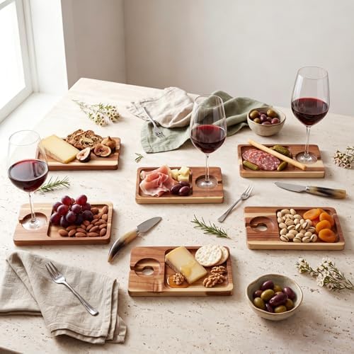 silifine 6 pcs wine appetizer plates with wine, package contents