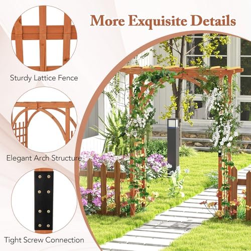 happygrill 84" wood garden arbor, outdoor archway pergola, package contents