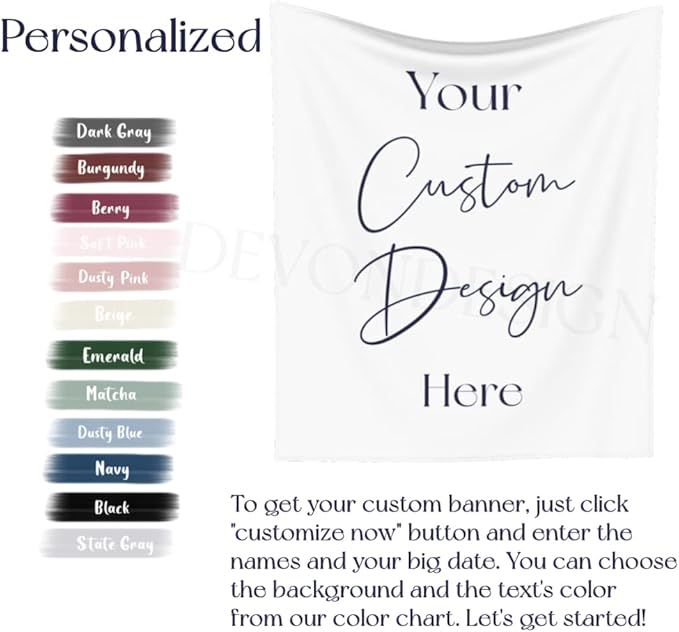 Welcome to Our Wedding Backdrop, Custom Tapestry with Names and Date, Rustic Sign, Personalized Calligraphy Banner for Ceremony, Arch, Reception Let's Celebrate Decor