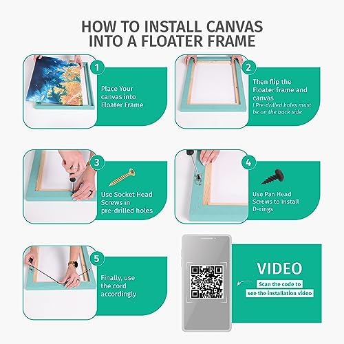 pixy canvas floater frame 16x20 for 3/4 (0.75) on a desk or shelf