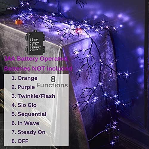 baolitvine lighted halloween garland battery operated with 8 showing dimensions