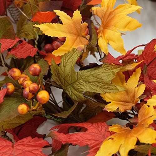 idyllic 20 inch fall wreath for front door showing dimensions