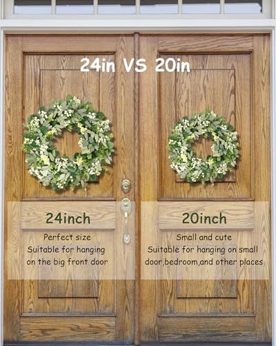 vlorart 24-26 inch artificial spring summer greenery christmas, side view