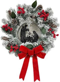 svndlyn 22 inch lighted christmas wreath with nativity, main product view
