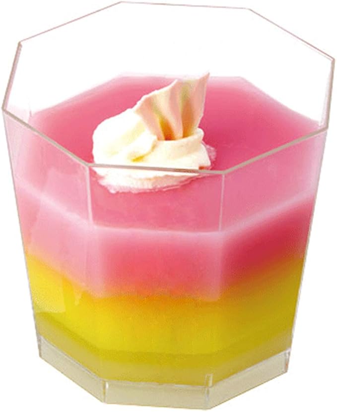 Foraineam 100 Pack 5.4 oz. Clear Plastic Dessert Cups with 100 Spoons Disposable Reusable Appetizer Cups Serving Bowl for Parties, Weddings and More