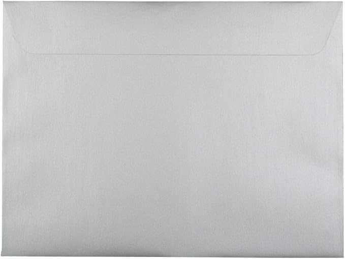 JAM PAPER 9 x 12 Open End Catalog Metallic Envelopes - Silver Stardream - 50/Pack