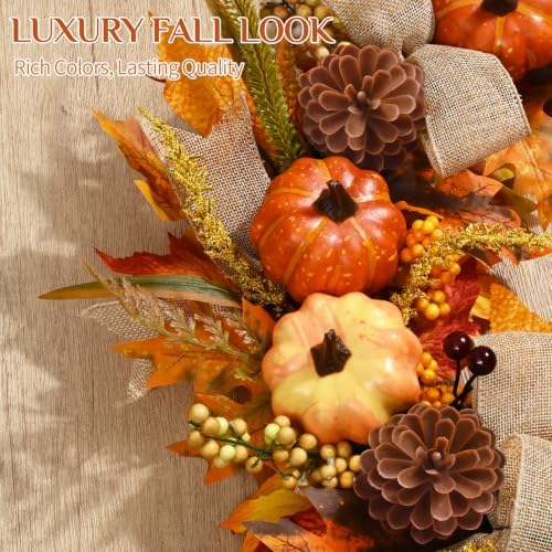 fall wreaths for front door outside, fall door, side view