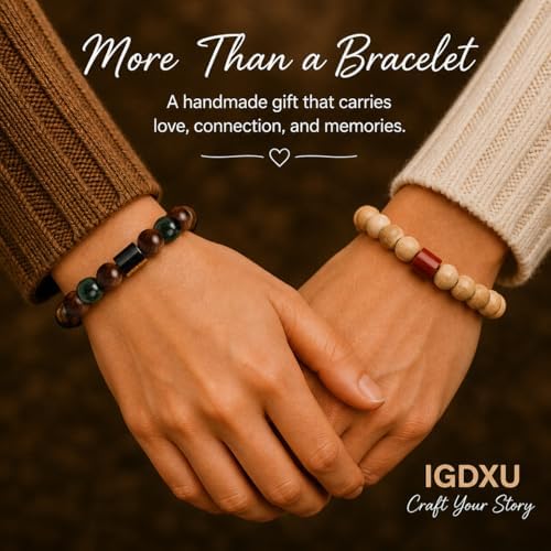 wooden beads bracelet kit, diy wood bead jewelry, package contents