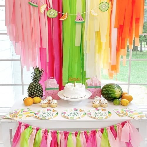 4Rolls Crepe Paper Streamers for Wedding Decorations, Green Paper Streamers for Birthday Bachelorette Party Bridal Baby Shower, Anniversary Party Backdrop Decorations