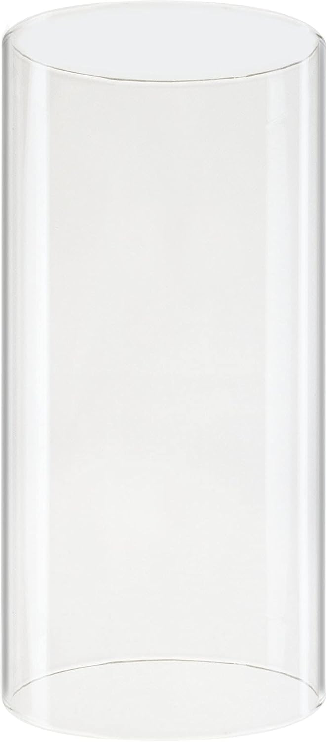 CYS Excel Glass Hurricane Candle Holder – 3" Diameter x 6" Height | Open-Ended Bottomless Cylinder Sleeve, Clear Glass Chimney Tube Cover, 1 Piece