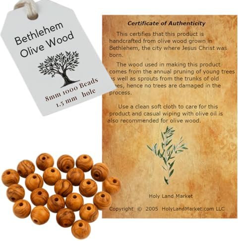 holy land market olive wood beads 8mm 1000, package contents