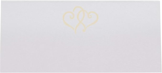 Linked Hearts Place Cards, Ivory (Choose Color), Set of 150, Pre-cut and Scored - Wedding, Party, Dinner, and Special Events - Made in the USA